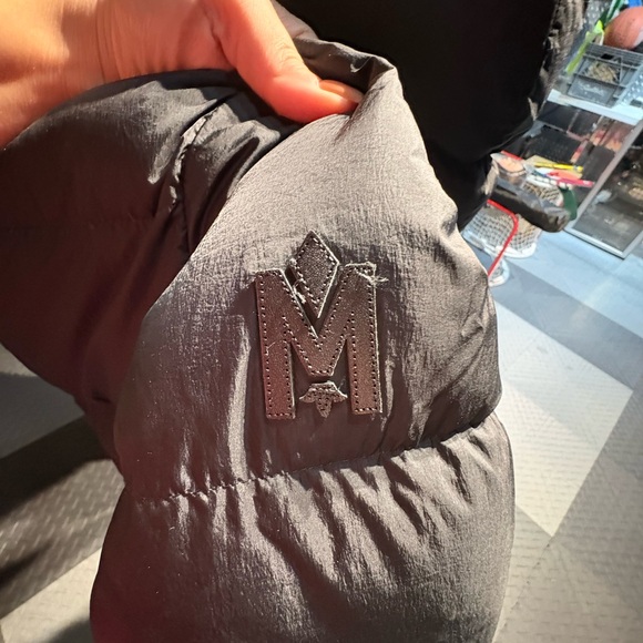 Mackage Women's Black Hooded Puffer Jacket with Drawstring Waist - Picture 7 of 8